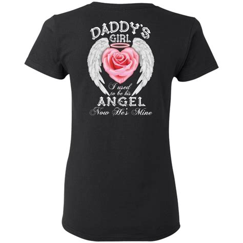 rose wings daddy s girl i used to be his angel now he s mine shirt awesome tee fashion