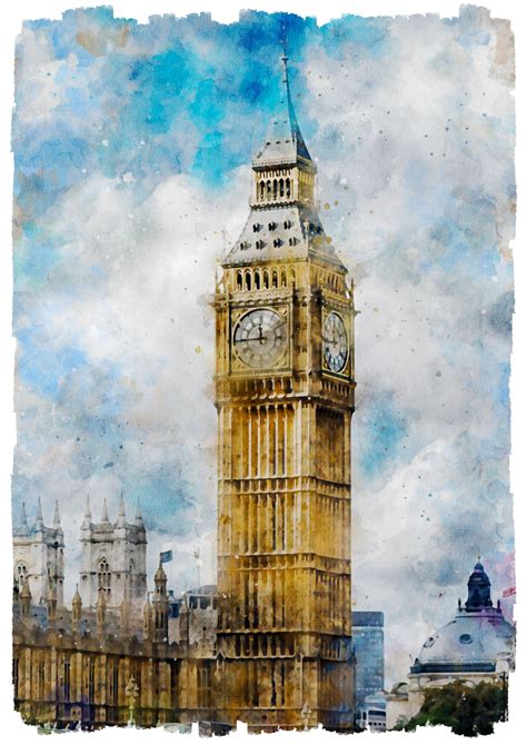 Big Ben Palace Of Westminster Watercolour Painting London Etsy