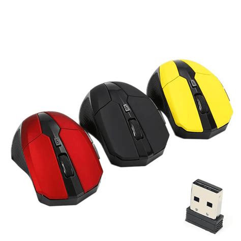 24g Usb Red Optical Wireless Mouse 3 Buttons For Computer Laptop