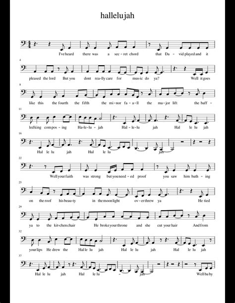 Hallelujah Sheet Music For Cello Download Free In Pdf Or Midi