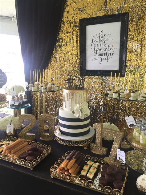 Dessert Table Graduation Party Travel Theme Black White And Gold