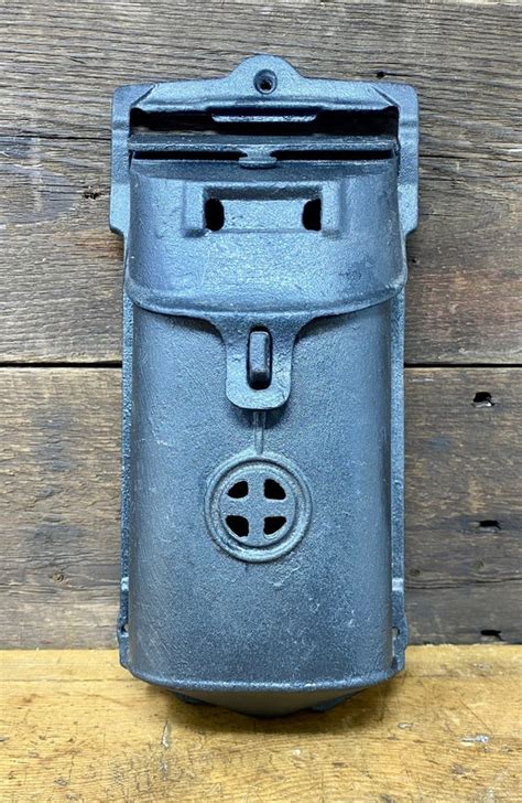 antique griswold cast iron mailbox apartment mailbox post etsy