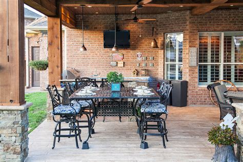 Covered Patio Outdoor Kitchen Katy Tx Rustic Patio Houston