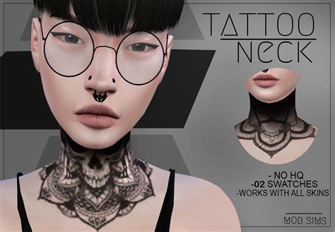 Love 4 Cc Finds — Mobsims4 Tattoo Neck Permitted To Random Sims 4