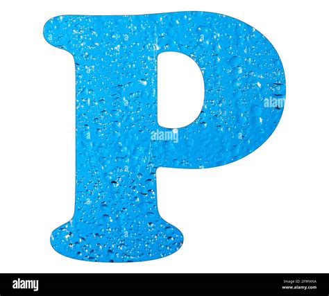 Letter P Blue Water Drops Stock Photo Alamy