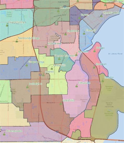 Elementary School Zone Boundary Map For West Jacksonville