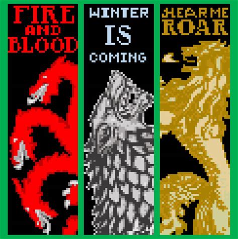 Game Of Thrones Pixel Art House Words And Sigils By Mahava47 On Deviantart