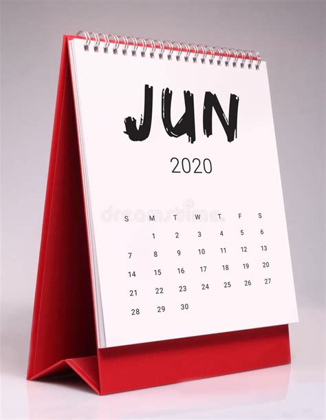 Simple Desk Calendar 2020 June Stock Image Image Of Table Standing