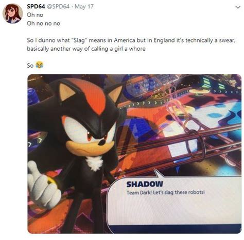 Team Sonic Racing Shadow Has Used A British Swear Word Sonicthehedgehog