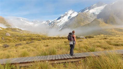 Walking The Hooker Valley Track Near Aorakimt Cook New Zealand Out