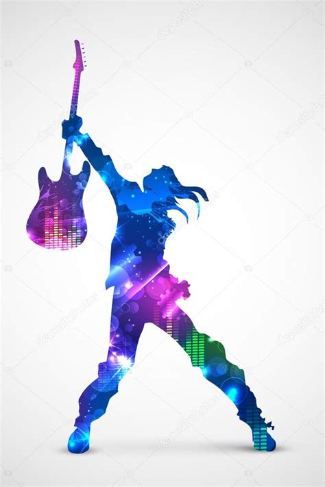 Rock Star With Guitar — Stock Vector © Vectomart 24305839