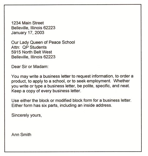 Modified block format (sample cpe appeal). Business letters conform to generally one of four ...