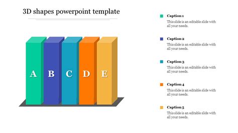 Colorful 3d Shapes Powerpoint Template Presentation