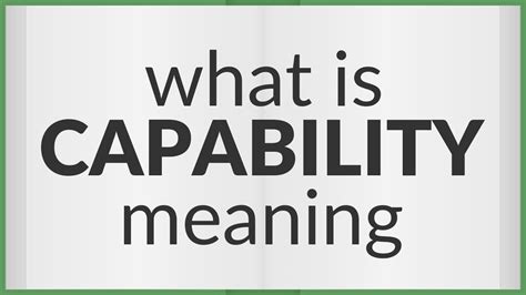 Capability Meaning Of Capability Youtube
