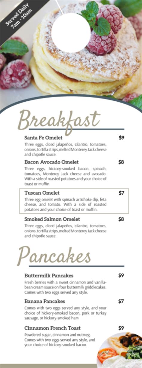 Hotel Breakfast Menu Door Hanger Template Mycreativeshop