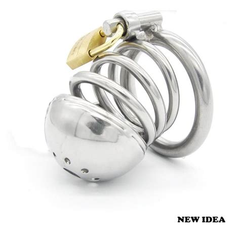 Middle Size Sex Toy New Stainless Steel Chastity Device Male Bondage