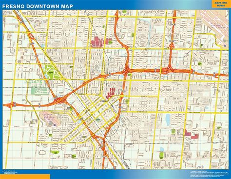 Fresno Downtown Map Wall Maps Of The World