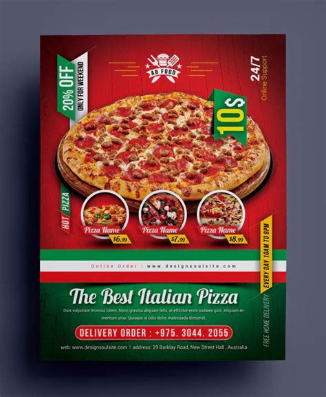 Un moderno fast food milanese è frequentato da diversi personaggi: Italian Pizza Flyer Template PSD - Download | Pizza flyer ...