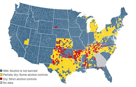 United States Dry Counties Map Maps On The Web