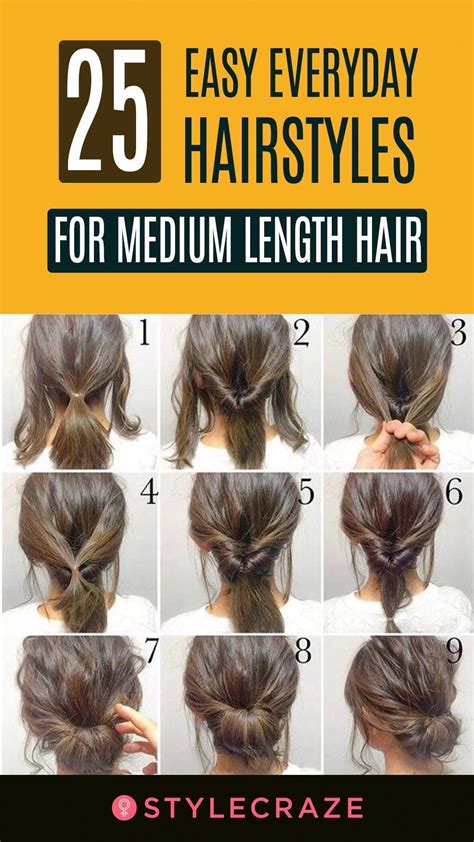 25 Easy Everyday Hairstyles For Medium Length Hair Medium Length Hair