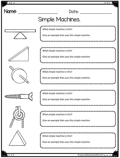 Free Printable Simple Machine Worksheet
