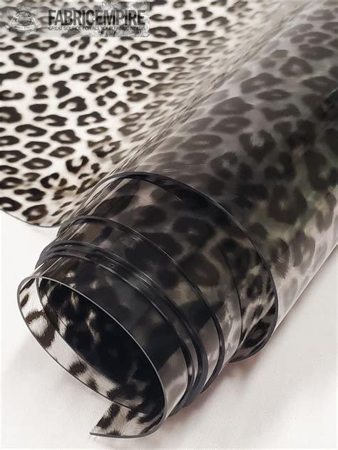 Transparent Leopard Print Plastic Vinyl Fabric Clear 30 Gauge 54