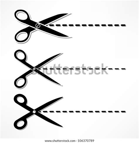 Vector Scissors Cut Lines Stock Vector Royalty Free 106370789