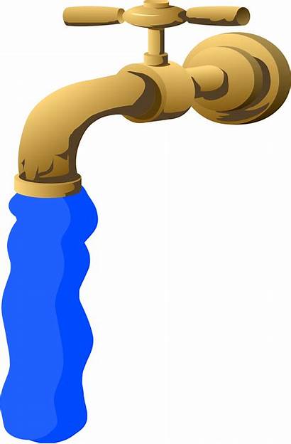 Faucet Water Flowing Clipart Vector Bronze Save