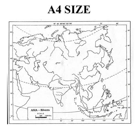 Blank Physical Map Of Asia With Rivers
