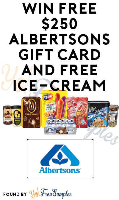 Cardcash verifies the gift cards it sells. Win FREE $250 Albertsons Gift Card and FREE Ice-Cream - Yo! Free Samples