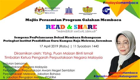 Unit Ldp Ipgkrm Seremban 17 April 2019 Program Galakan Membaca