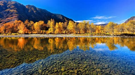 Forest Autumn Mountains Nature Reflection Trees Lake