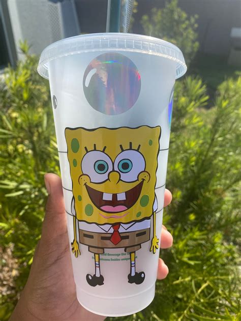 Spongebob Squarepants Starbucks Cold Cup Venti Reusable Cup Etsy