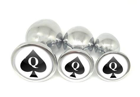 Queen Of Spades Logo Black On White Anal Plug For Bbc Lovers Butt Plug Bull Rider Owned Shared