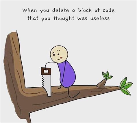 That Useless Block Of Code Programming Humor Programmer Jokes