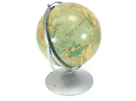 Lot 16in Nystrom Sculptural Relief World Globe Map