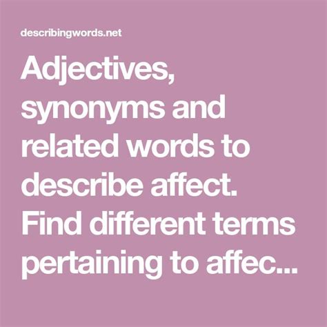 List Of Words To Describe Affect Alysonkruwhenson