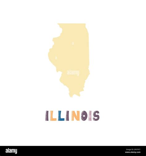 Illinois Map Isolated Usa Collection Map Of Illinois Yellow