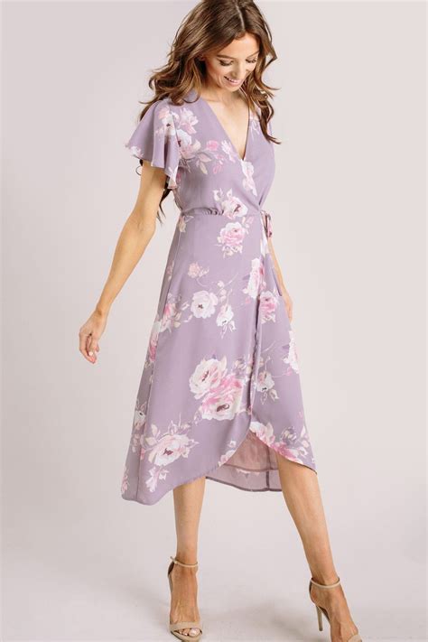 Petite Kenley Floral Wrap Midi Dress Everyday Dresses Wrap Around