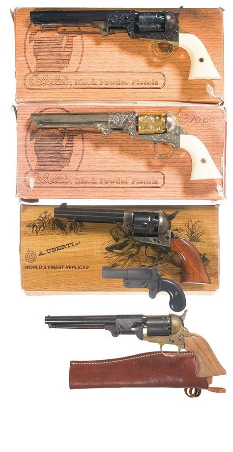 Five Handguns A Engraved Pietta 1851 Navy Replica Revolver With Box B