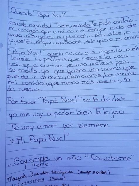 Yo se que no soy una hija ejemplar , que no estudio, ni soy ordenada. Viral | La emotiva carta para Papá Noel: "Quiero que cures ...