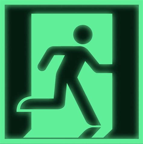 Running Man Exit Right 24m Luminous Sign Wayout Evacuation System