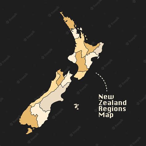 Premium Vector New Zealand Regions Map