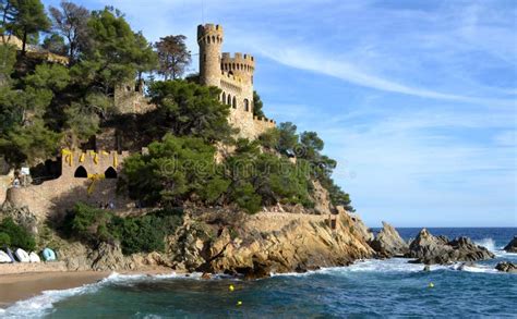 Castle Saint Joan In Lloret De Mar Spain Stock Image Image Of Beach