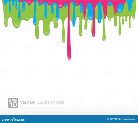 Vector Paint Colorful Dripping Background Stock Vector Illustration