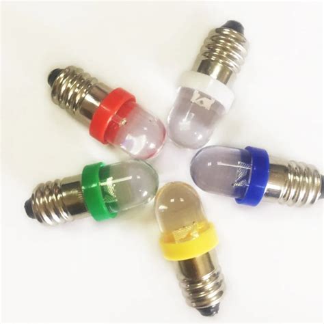 5pcs 12v 18v 24v E10 Led Light Bulbs Screw Base Instruct Bulb Button