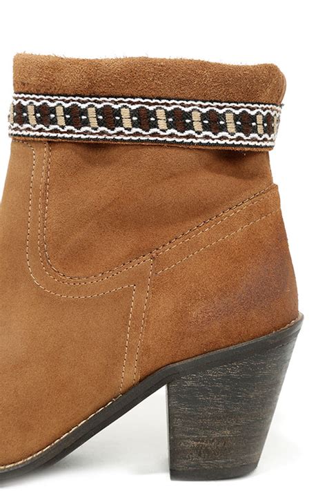 Cute Tan Booties Suede Booties Ankle Boots 13900