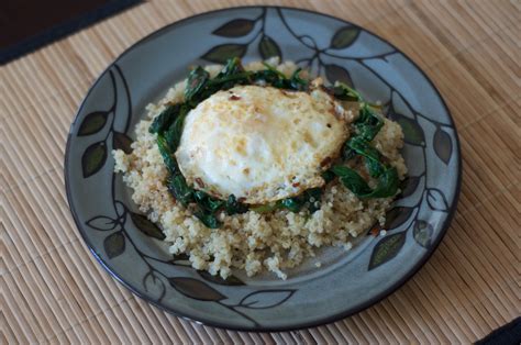 Quinoa With Fried Egg And Spinach The Little Chef