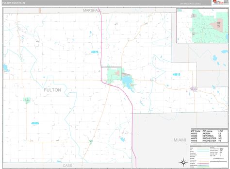 Fulton County, IN Wall Map Premium Style by MarketMAPS