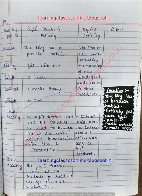 How To Write Lesson Plan For English Subject Lesson Plan For English